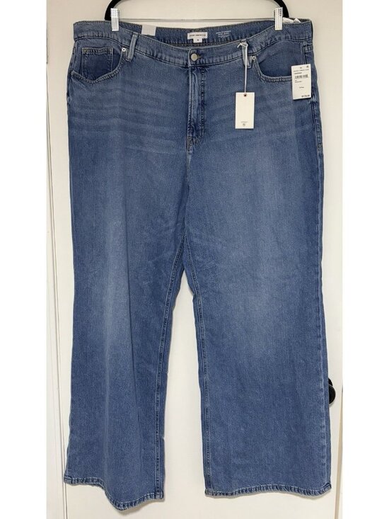 Good American Women’s Good Standard Ease Mid Rise Relaxed Leg Jeans NWT Sz 16 - Picture 2 of 12